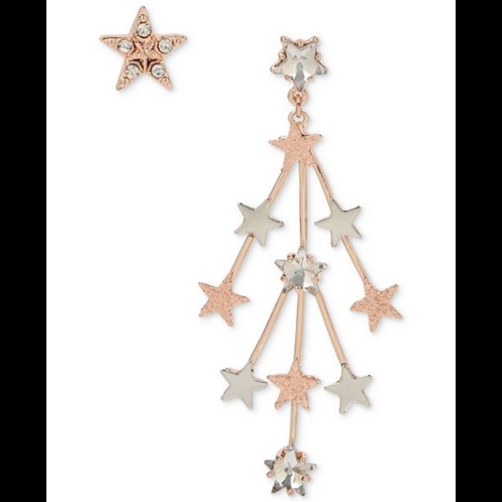 NWT Betsey Johnson Star Spray Mismatch Earrings